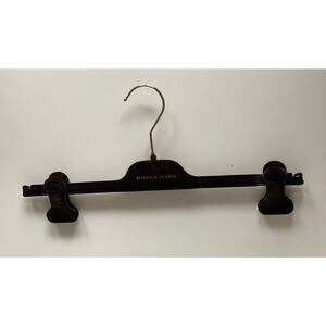 Bottega Veneta Brown Velvet 14.5" Clip Pants Hangers with Gold Hardware 14.5x3